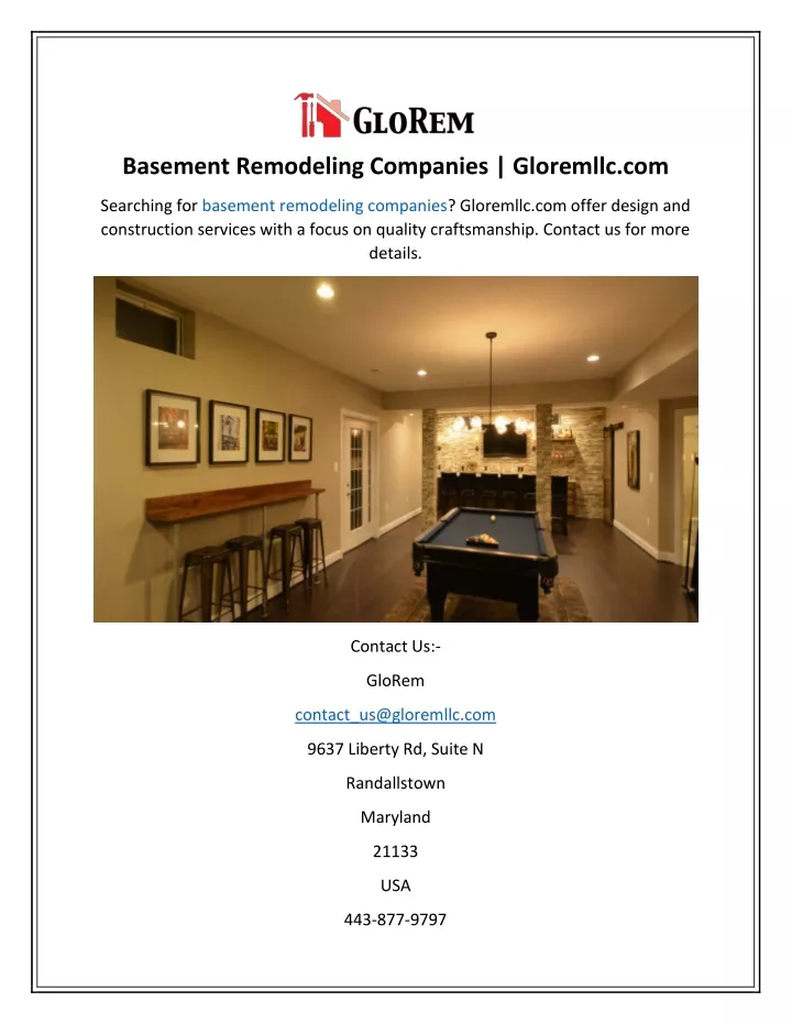 basement remodeling companies gloremllc com