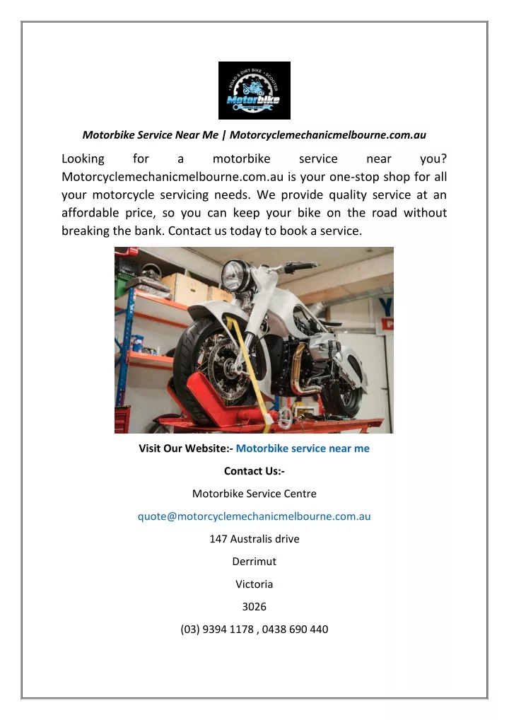 motorbike service near