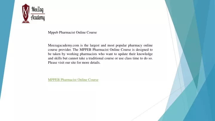 mppeb pharmacist online course meezagacademy