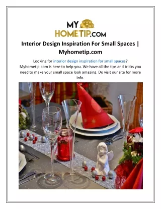 Interior Design Inspiration For Small Spaces  Myhometip.com