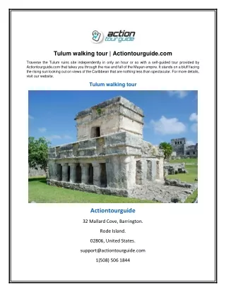 Tulum walking tour | Actiontourguide.com