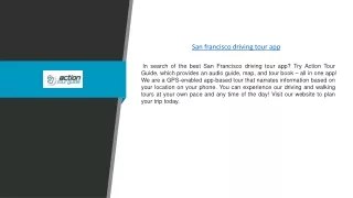 San francisco driving tour app | Actiontourguide.com