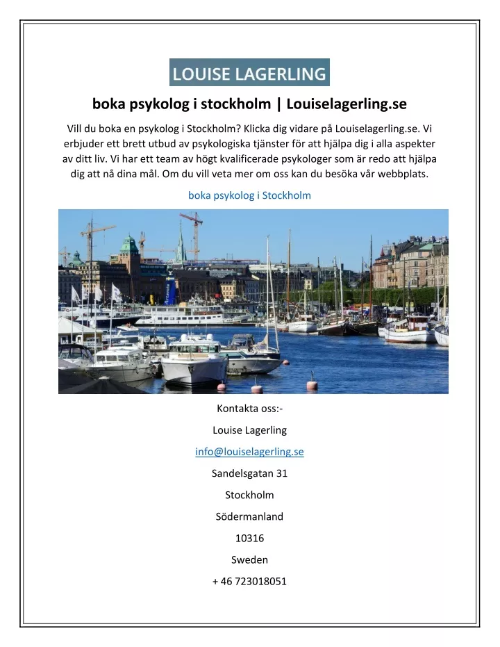 boka psykolog i stockholm louiselagerling se