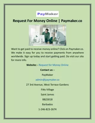 Request For Money Online  Paymaker.co