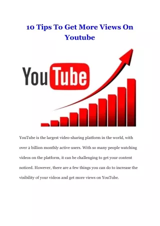 10 Tips To Get More Views On Youtube