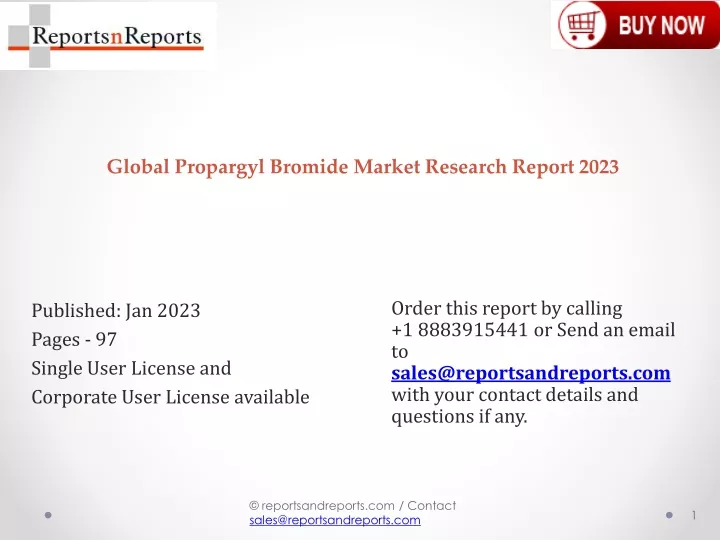 global propargyl bromide market research report 2023