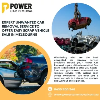Expert Unwanted Car Removal Service To Offer Easy Scrap Vehicle Sale In Melbourne