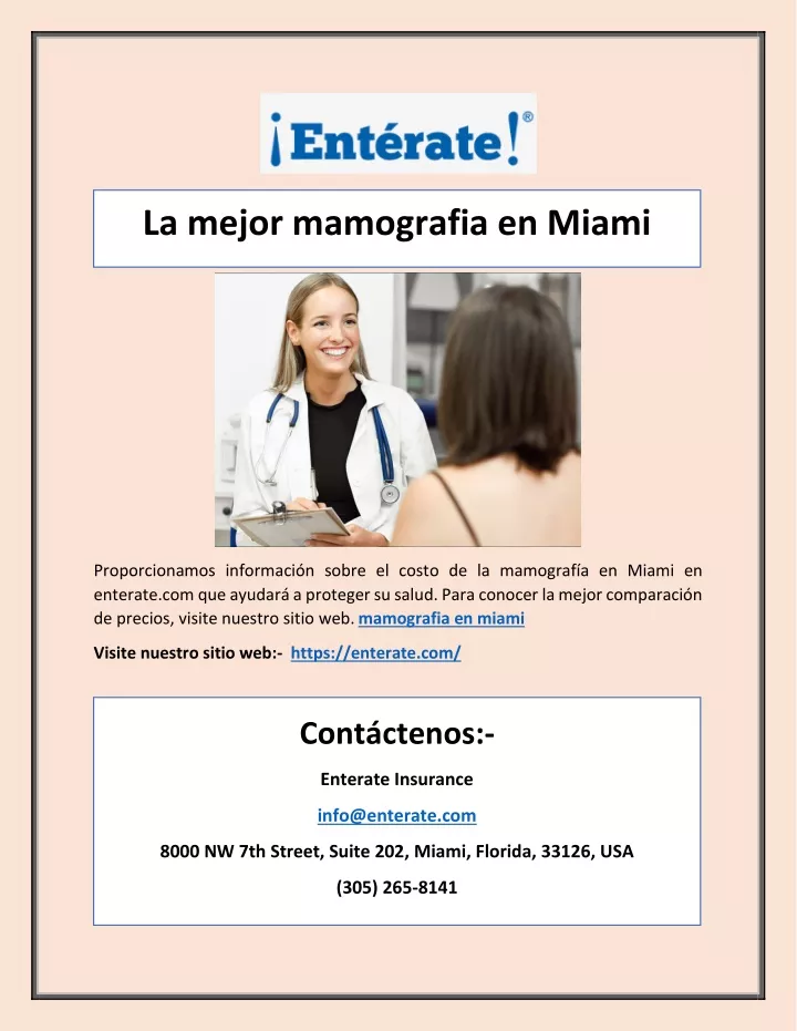 la mejor mamografia en miami