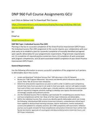 dnp 960 full course assignments gcu