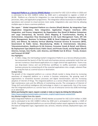 integrated platform as a service ipaas market