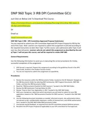 dnp 960 topic 3 irb dpi committee gcu