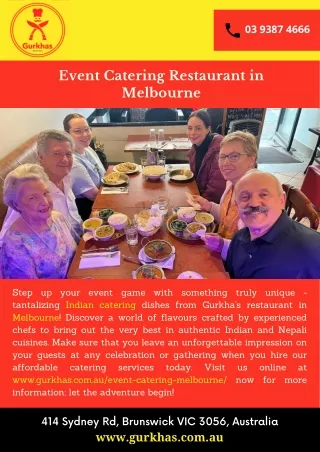 Event catering restaurant in Melbourne