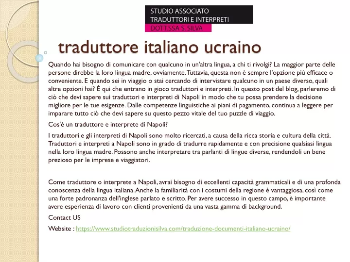 traduttore italiano ucraino