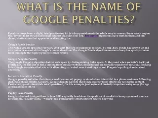 what is the name of google penalties