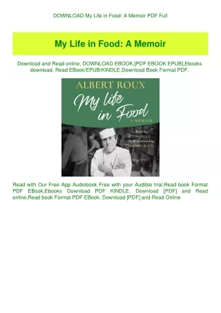 DOWNLOAD My Life in Food A Memoir PDF Full
