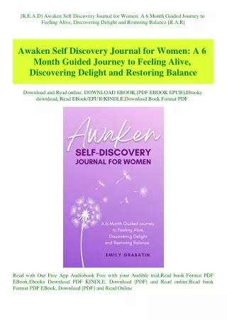 [R.E.A.D] Awaken Self Discovery Journal for Women A 6 Month Guided Journey to Feeling Alive  Discove