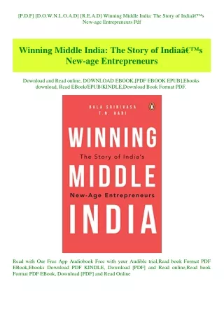 [P.D.F] [D.O.W.N.L.O.A.D] [R.E.A.D] Winning Middle India The Story of IndiaÃ¢Â€Â™s New-age Entrepren