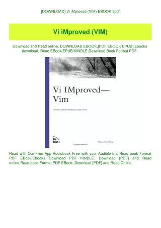 [DOWNLOAD] Vi iMproved (VIM) EBOOK #pdf