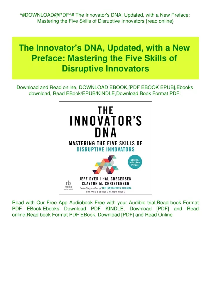 download@pdf the innovator s dna updated with