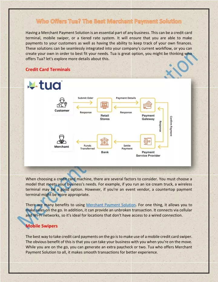 having a merchant payment solution