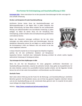 ihre partner f r entr mpelung und haushaltsaufl