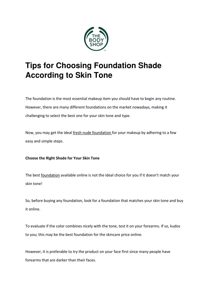 tips for choosing foundation shade according