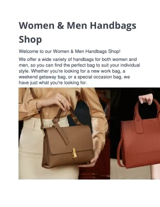 Women & Men Handbags Shop