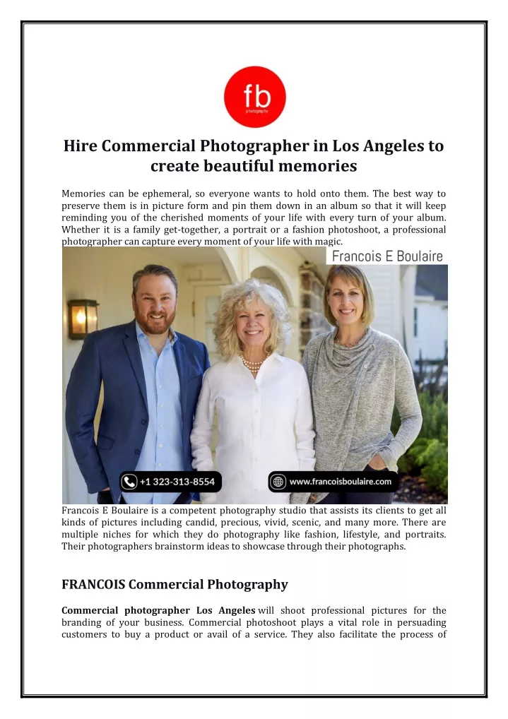 hire commercial photographer in los angeles
