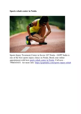 Sports rehab center in Noida
