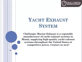 Yacht Exhaust System