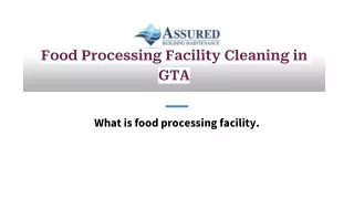 Food Processing Facility Cleaning Services | Food Processing Facility Cleaning i