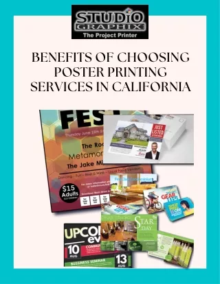 Benefits of Choosing Poster Printing Services in California