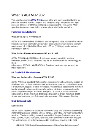 what is astm a193