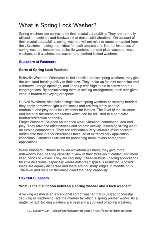 what is spring lock washer