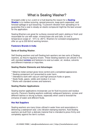 what is sealing washer