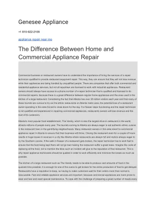 genesee appliance