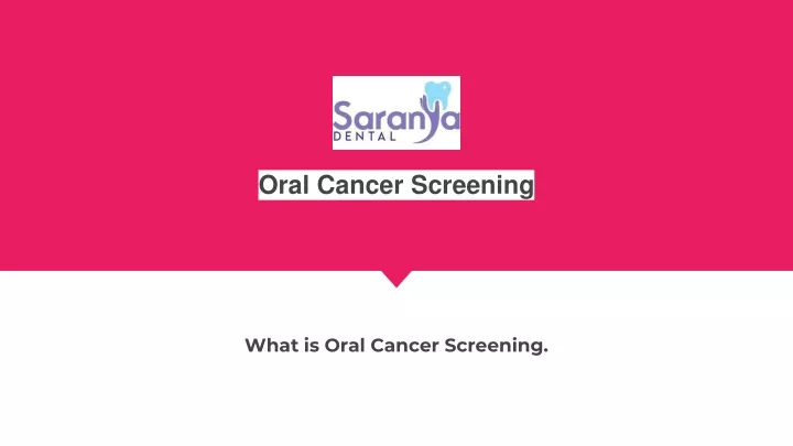 oral cancer screening