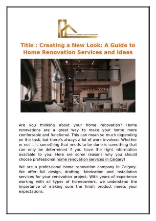 title creating a new look a guide to home