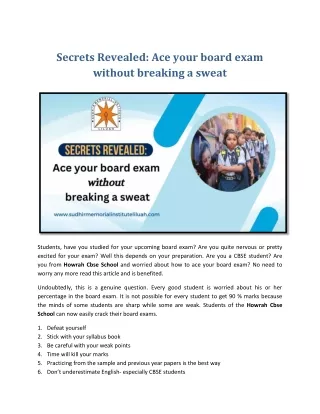 Secrets Revealed Ace your board exam without breaking a sweat