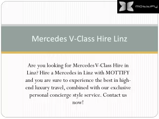 Mercedes V-Class Hire Linz