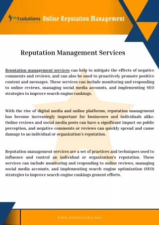 Reputation Management Company