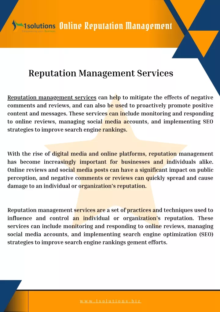 online reputation management