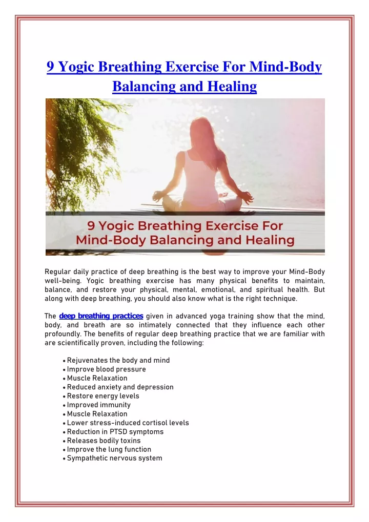 9 yogic breathing exercise for mind body balancing and healing