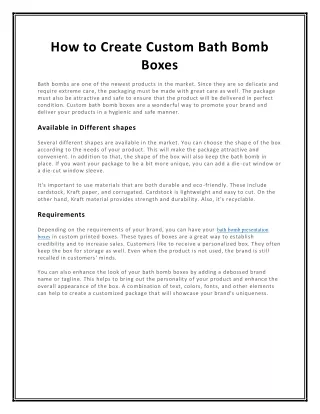 How to Create Custom Bath Bomb Boxes