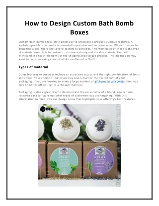 How to Design Custom Bath Bomb Boxes