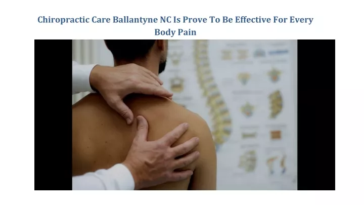 chiropractic care ballantyne nc is prove