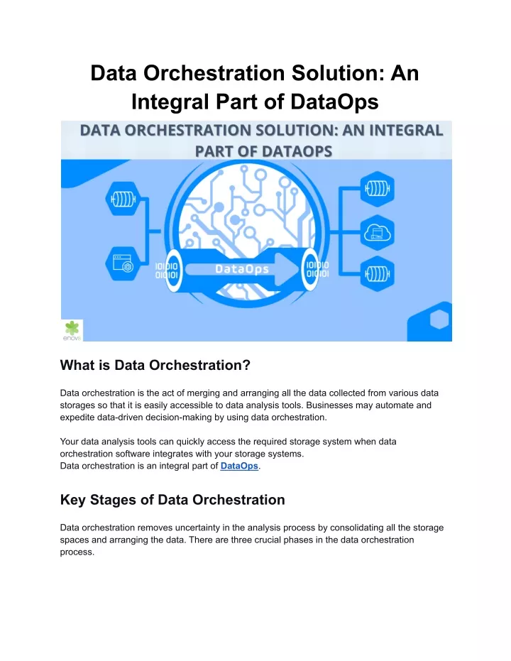 data orchestration solution an integral part