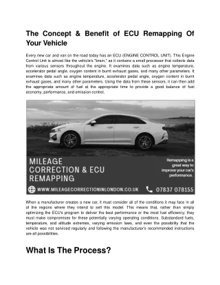 the concept benefit of ecu remapping of your