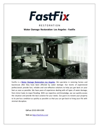 Water damage reconstruction Los Angeles | Fastfix