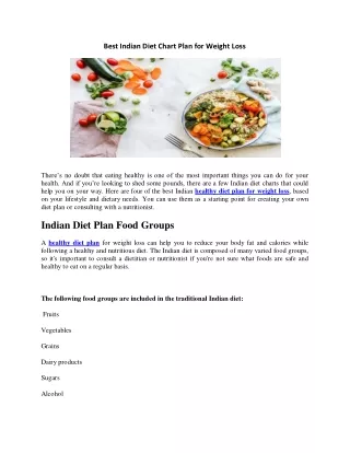 Best Indian Diet Chart Plan for Weight Loss (1)